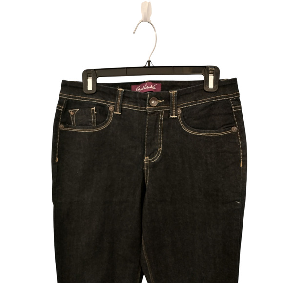 Women's Size 8 Extra Dark Rinse Flare Jeans Denim Gloria Vanderbilt "Isabelle" - Picture 15 of 16